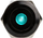 Buton metalik DimasTech Blackline Dot, 22mm, me drita RGB, i zi