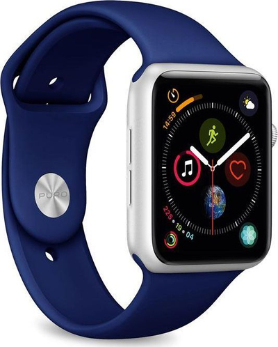 Rrip smartwatch Puro Icon Strap, për Apple Watch 44mm, silikon, blu e errët