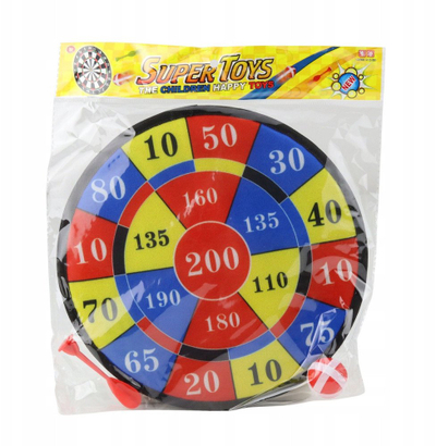 Lojë dart për fëmijë Dartboard, tabelë pikëzimi, shigjeta dhe toptha, shumëngjyrëshe
