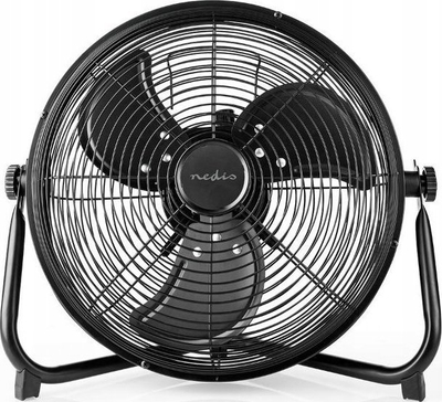 Ventilator dyshemeje Nedis FNFL20CBK30, metal, me kënd që e lëviz vetë, i zi