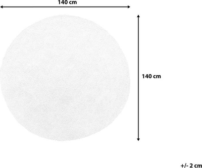 Tapet Shaggy DEMRE, rrumbullak, ø140 cm, i bardhë