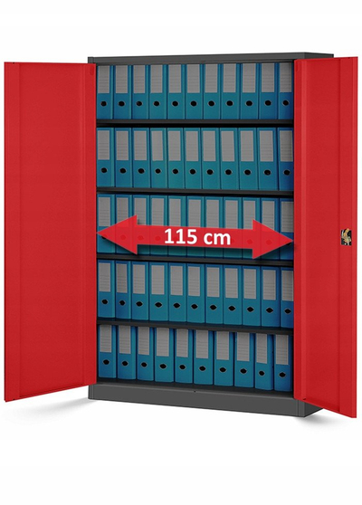 Kabinet metalik Jan 2, anthracite me të kuqe
