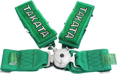 Rrip sigurie sportiv Takata Replica Racing, 4 pikësh, 3", jeshil