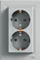 Prizë dyshe Schneider Electric Asfora EPH9900162, Schuko, ngjyrë çelik