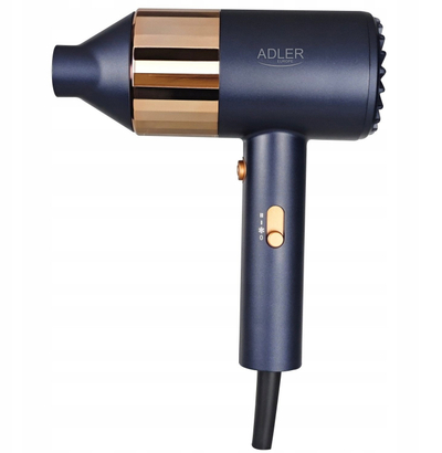 Tharëse flokësh Adler Health Hair Dryer AD 2280, 1800W, 3 shkallë temperature, blu gold