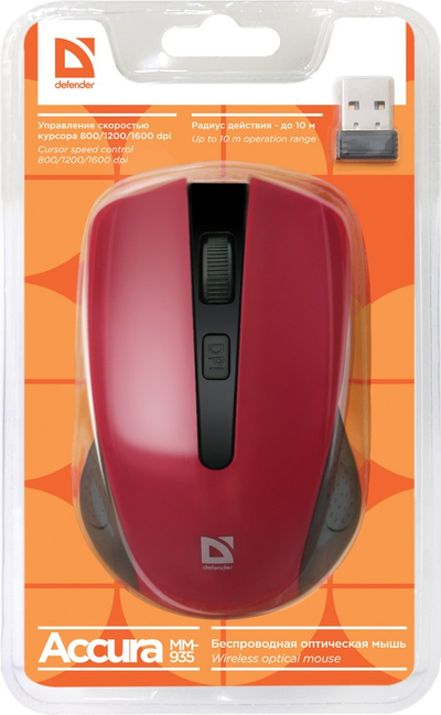 Mouse pa tel Defender Accura MM-935, DPI i rregullueshëm, i zi