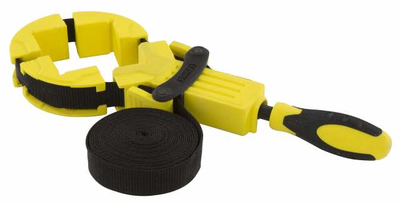 Shtrëngus me rrip Stanley STRAP CLAMP 4.5m, dorezë bi-material, tre nofulla, i verdhë
