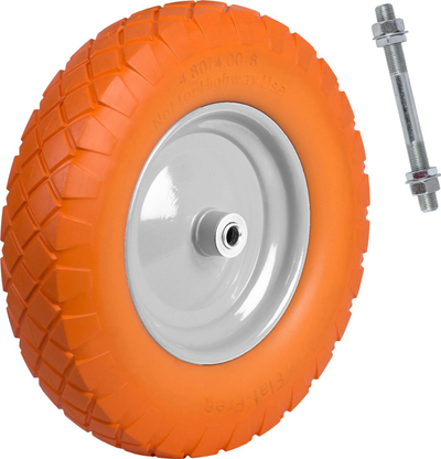 Rrotë karroce Humberg Tubeless 4.00-8, shkumë PU, portokalli me të bardhë