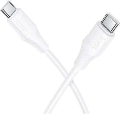 Kabllo USB C Hoco X124 Silicone, USB C në USB C, 1m, 60W, e bardhë