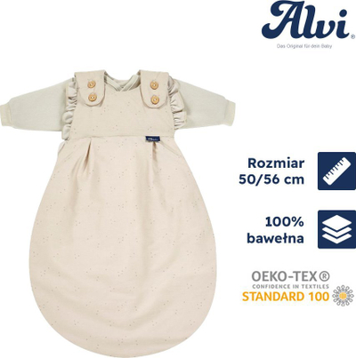 Qese gjumi për bebe Alvi Baby Mäxchen, set me 3 pjesë, madhësia 50/56, pambuk organik