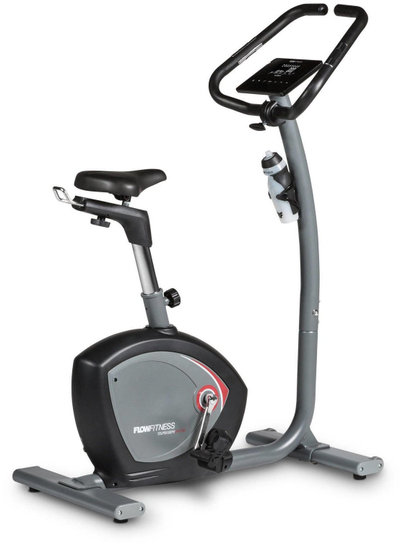 Biçikletë ushtrimesh Flow Fitness DHT750, kompjuter trajnimi, sedilje e rregullueshme, gri