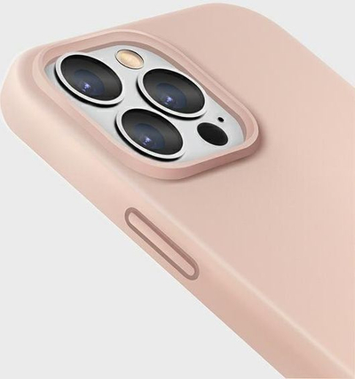 Këllëf telefoni Uniq Lino për iPhone 13 Pro, silikon, rozë