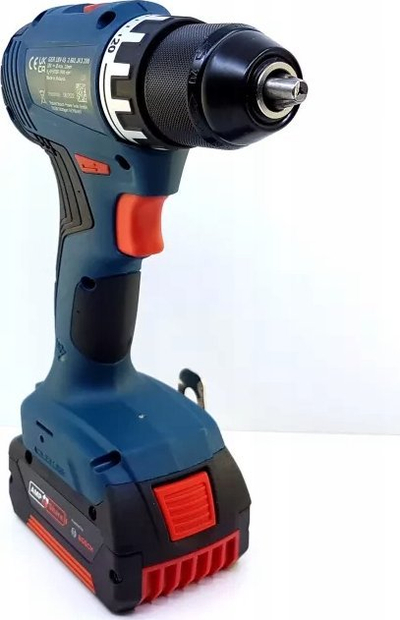 Trapano vidhosëse pa kabllo Bosch GSR 18V-45, 18V, me 2 bateri 3.0Ah, blu