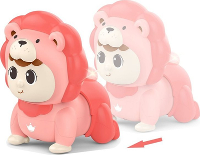 Lodër zvarritëse Woopie Crawling Baby Lion, muzikë dhe drita, rozë