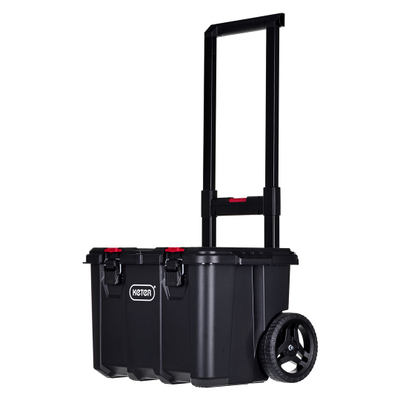 Sistem modular veglash Keter Stack N Roll 250927, me rrota, dorezë teleskopike, i zi