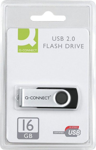 USB memorje Q-CONNECT, 4GB, USB 2.0, argjendtë e zezë