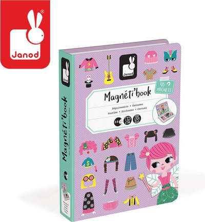Lojë magnetike Janod Magneti'Book Kostume, 54 copa, 3 vjeç+, vjollcë
