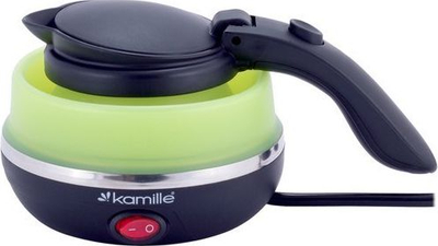 Ibrik elektrik Kamille për udhëtime, palosës, 0.5L, 750W, jeshil