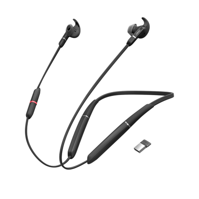 Kufje Jabra Evolve 65E MS, pa tela, me mikrofon, të zeza