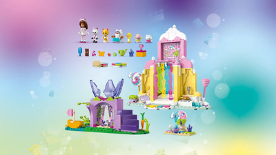 Set lodrash Gabby's Dollhouse Sweet Treat Mountain and Kitty Garden, lojë me ndërtim, shumëngjyrësh