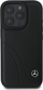 Mbulesë telefoni Mercedes Benz Curved Stitches për iPhone 16 Pro 6.3", lëkurë e zezë