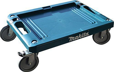 Bazë me rrota për kuti veglash Makita MakPac, 4 rrota, plastike, blu