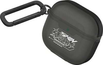 Mbulesë kufjesh Skinarma Kinzoku Smoke për AirPods 4, plastike, me karabinë, gri