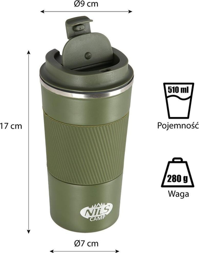 Gotë termike NILS NCC09, 510ml, çelik inox, gri