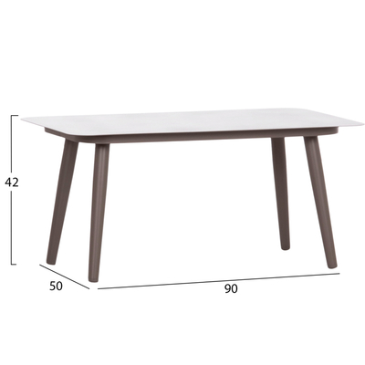 Set mobilje kopshti House Nordic Freja HM6057.04, alumini PE rattan, 4 pjesë, cappuccino bejxhe