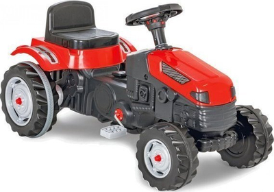Traktor me pedale për kalamaj JAMARA Strong Bull, me borie, sedilje që rregullohet, i kuq