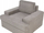 Fotel Armchair Taupe, me material poliestër, jastëk i trashë, ngjyrë taupe