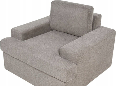 Fotel Armchair Taupe, me material poliestër, jastëk i trashë, ngjyrë taupe