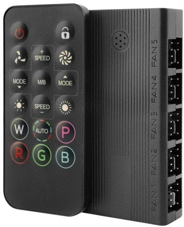 Хаб за вентилатори Mars Gaming MF-HUB, PWM и ARGB, црн