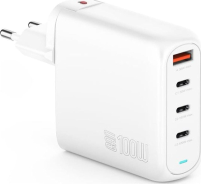 Полнач за ѕид 4smarts GaN Flex Pro, 3x USB C, 1.5m, бел