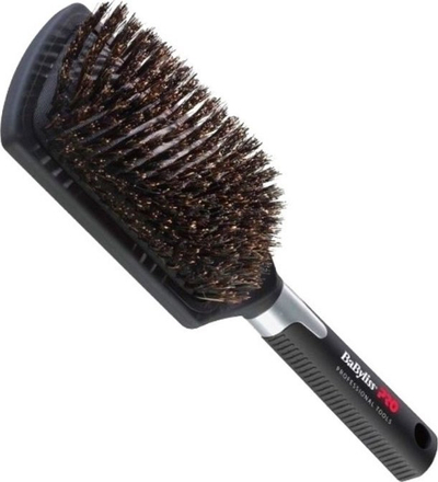 Furçë flokësh Babyliss Pro BABBB1E, me qime natyrale derri, profesionale, e zezë