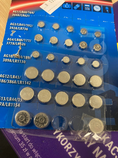 Set baterish buton HyCell 5015473-510, 5x AG1 deri AG13, argjendtë