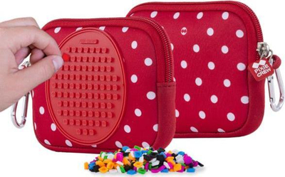 Çantë tualeti PIXIE CREW PIXIE Zipper Pouch, panel silikoni me pika, neopren, e kuqe