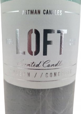 Qiri me aromë Artman Loft Medium Cylinder, më erë shafran e kanellë, turkeze me gri