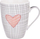 Set filxhanësh porcelani Orion Heart, 2 copë, me zemër, gri edhe e bardhë