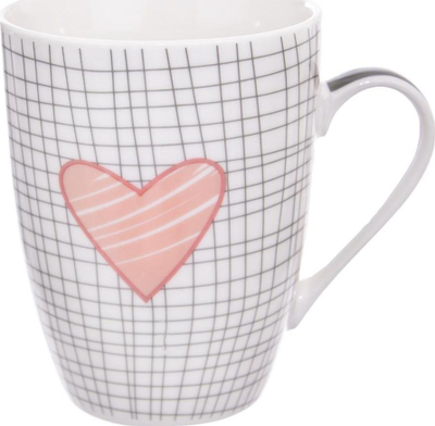 Set filxhanësh porcelani Orion Heart, 2 copë, me zemër, gri edhe e bardhë