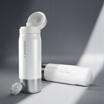 Shishe filtru Wessper B2 Actitex, çelik inox 0.7L, pa BPA, e bardhë