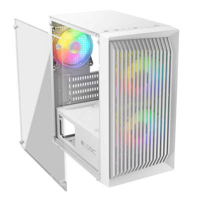 Kuti kompjuteri Logic Atos Mini, ARGB, xham i temperuar, e zezë