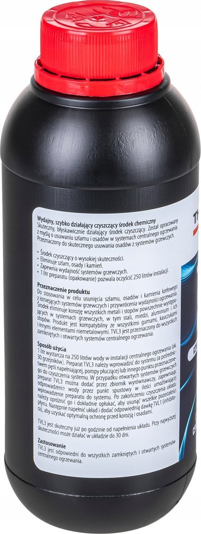 Раствор за чистење на систем за греење Thermoval TVL3, 1L, против нечистотии, проѕирен
