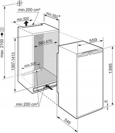 Frigorifer i integrum Liebherr IRBSD5120, 177 cm, 294 L, i bardhë
