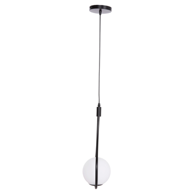 Llambadar tavani Droplet HM7503.11, metal, 23.5x12x147 cm, i zi me glob të bardhë