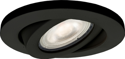 Spot tavanor Lagos Recessed Round, i rregullueshëm, IP20, i zi