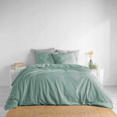 Komplet shtrati Aquamarine Washed Cotton Linette Sage, 240x220 cm, pambuk 100%