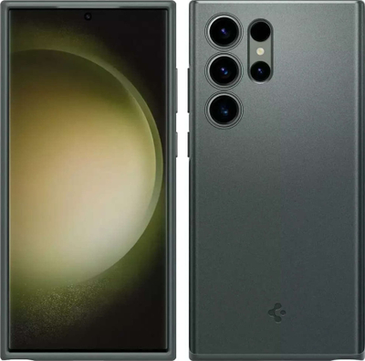 Këllëf telefoni Spigen Thin Fit për Samsung Galaxy S23 Ultra, plastikë e fortë, rron me karikim wireless, jeshile Abyss