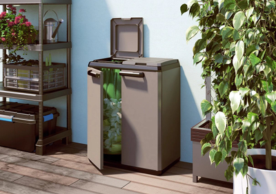 Kosh riciklimi Zhradn Recyklan K Split Cabinet Basic, 2x110L, plastikë, gri