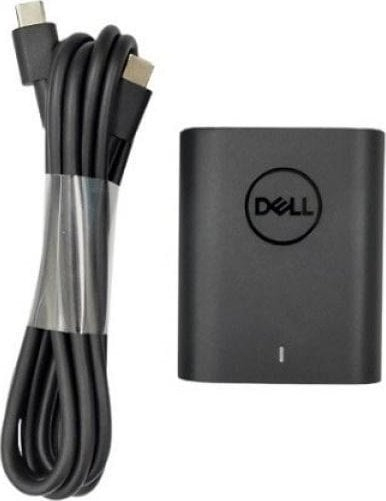 Karikues laptopi Dell 65W USB-C, prizë UK, ngjyrë e zezë